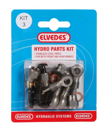 Hydraulische onderdelen kit 3 Elvedes banjo + banjo RVS onderdelen Formula Oro / Shimano Elvedes hy