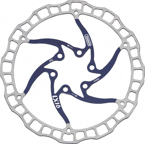 remschijf 160 mm 6 gaats staal blauw/zilver