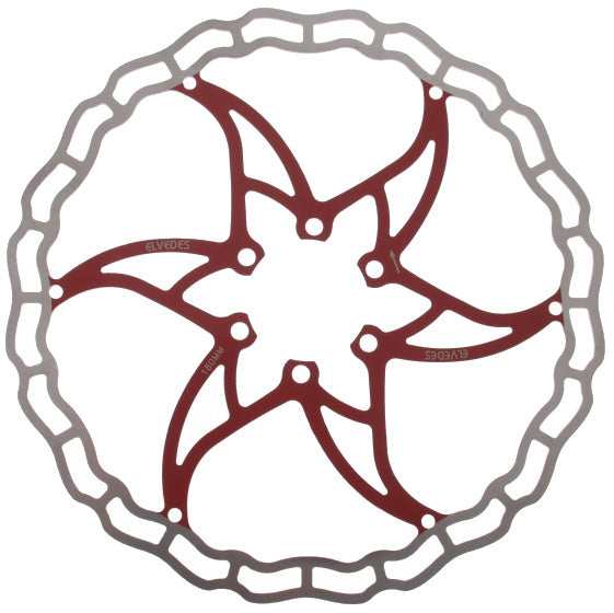 remschijf 160 mm 6 gaats staal rood/zilver