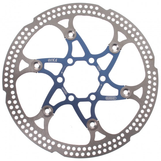 remschijf 160 mm 6 gaats staal zilver/blauw