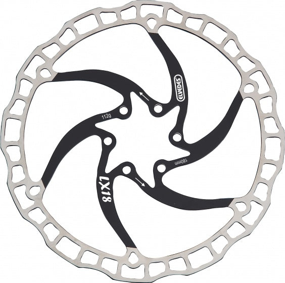 remschijf 180 mm 6 gaats zwart/zilver staal