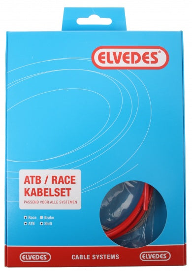 Schakel kabelkit Elvedes ATB / race compleet - rood (in doosje)