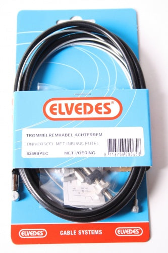 Trommelrem kabelkit Elvedes 1700mm / 2250mm verzinkt - zwart (op kaart)