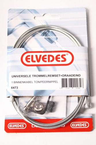 Trommelrem binnenkabel Elvedes 2250mm verzinkt met onderdelen (op kaart)