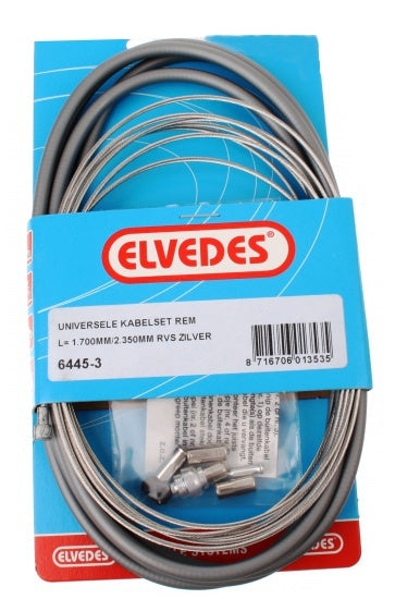 Universele remkabelkit Elvedes 1700mm / 2350mm verzinkt - zilver (op kaart)