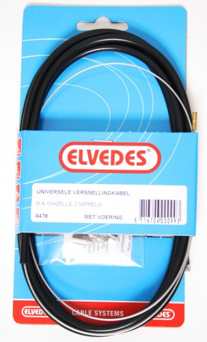 Versnellingskabelset Elvedes 1700 / 2250 mm universeel Sturmey Archer verzinkt - zwart (op kaart)