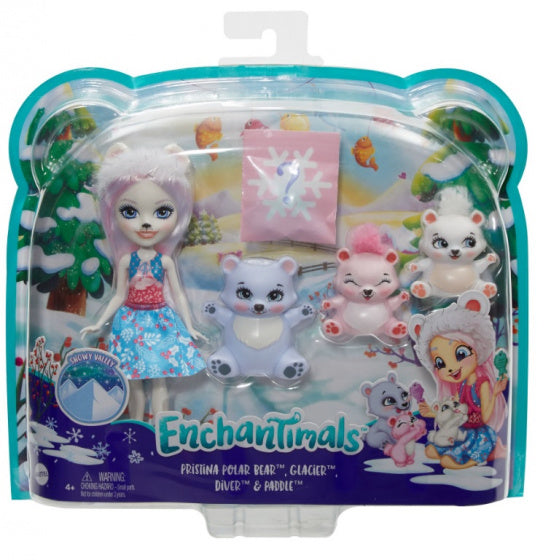 tienerpop Pristina Polar Bear meisjes 15 cm wit/blauw
