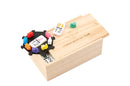dominospel Mexican train hout naturel/wit 101-delig
