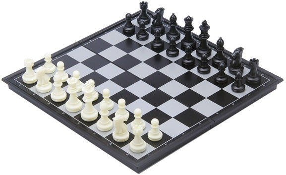reisspel backgammon/schaken 24 cm zwart/wit