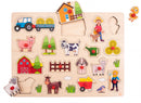 vormenpuzzel Boerderij junior 40 x 30 cm hout 17-delig