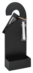deurhanger memobord 26 x 10 cm hout/krijt zwart