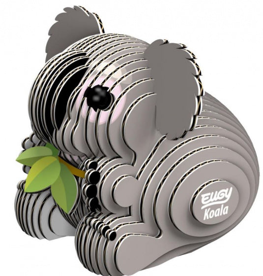 3D-puzzel koala 6 x 5 cm karton grijs 32-delig
