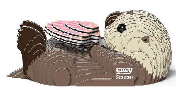 3D-puzzel zeeotter 9 x 4,5 cm karton grijs/wit 60-delig