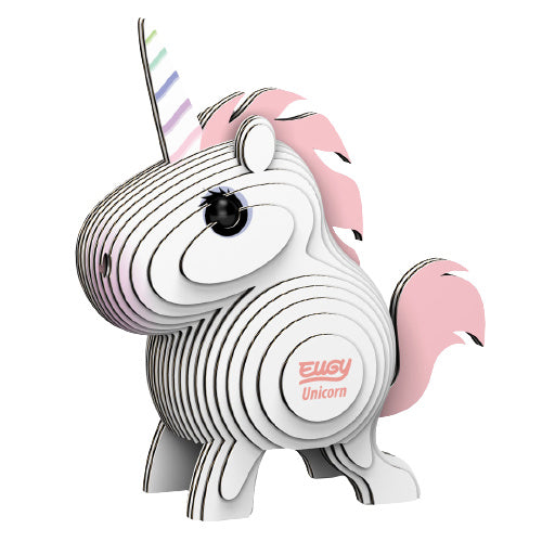 maak je eigen Unicorn junior 8 x 7,1 cm karton wit/roze