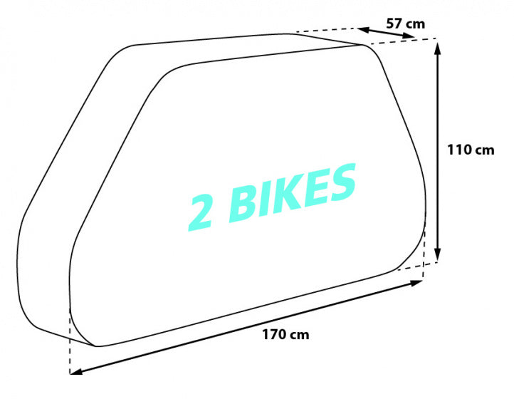 fietsbeschermhoes voor 2 fietsen polyester grijs