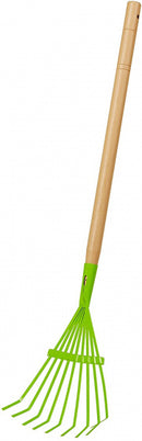 bladhark 9 tanden junior hout/staal naturel/groen