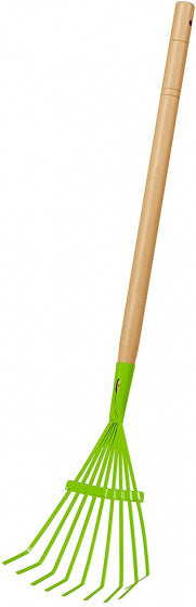 bladhark 9 tanden junior hout/staal naturel/groen
