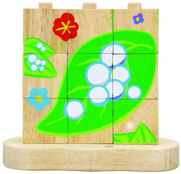 blokpuzzel Rups/vlinder junior hout 10-delig