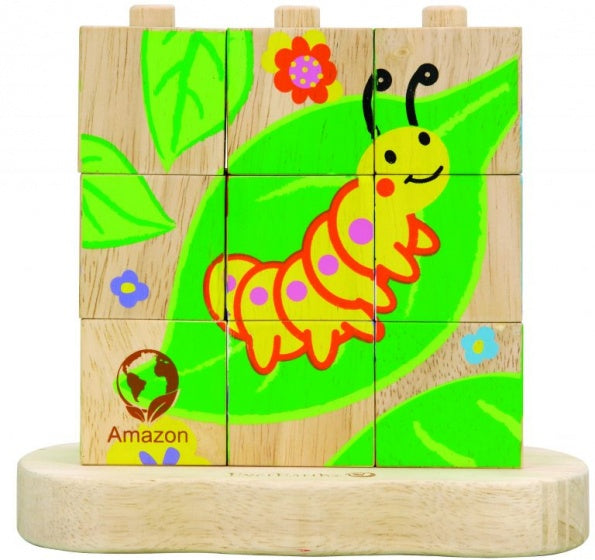 blokpuzzel Rups/vlinder junior hout 10-delig