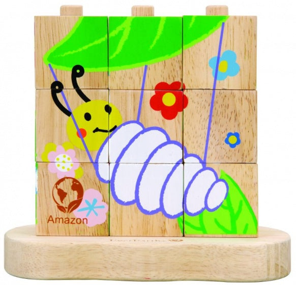 blokpuzzel Rups/vlinder junior hout 10-delig