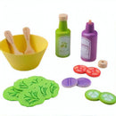 Speelgoed houten salade accessoires multicolor