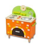 Speelgoedkeuken hout met steenoven 70 cm