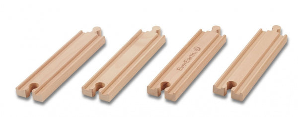 Treinrails hout recht 15 cm 4-delig