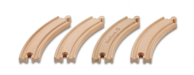 Treinrails hout bocht 17,8 cm 4-delig