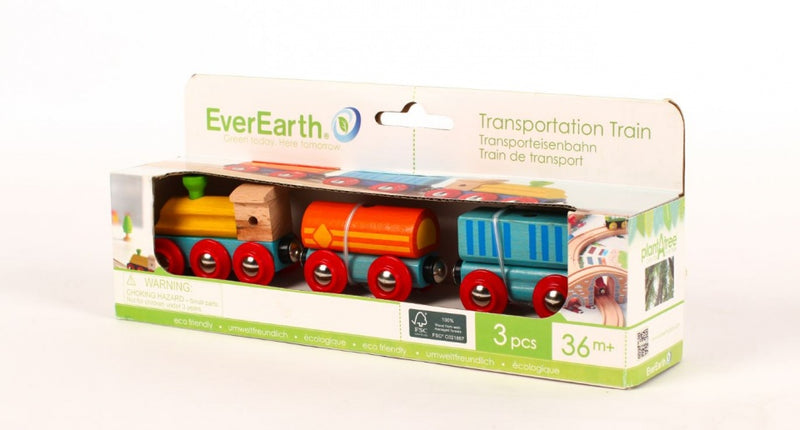 Treinstel hout transport 22,7 cm 3-delig