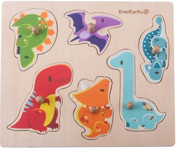 vormenpuzzel Dino junior hout 6 stukjes