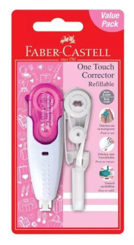 correctieroller One Touch 5 mm roze/wit 2-delig