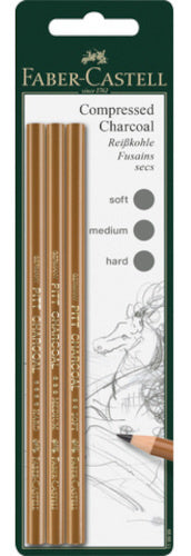 houtskoolstiften Pitt Monochrome zwart 3 stuks