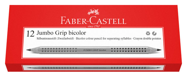 kleurpotlood Jumbo Grip bicolor hout rood/blauw