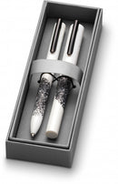 pennenetui 18,1 x 7,8 cm karton/satijn wit