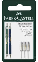 reservegum met reinigingsnaald wit 3 stuks