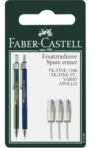 reservegum met reinigingsnaald wit 3 stuks