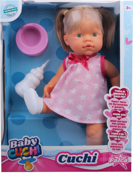 babypop Cuchi sterren meisjes 40 cm roze/wit 6-delig