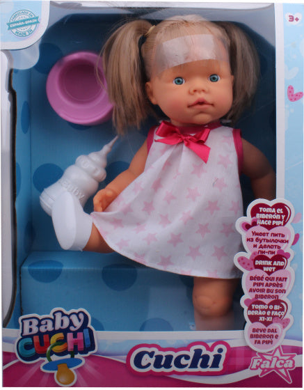 babypop Cuchi sterren meisjes 40 cm wit/roze 6-delig