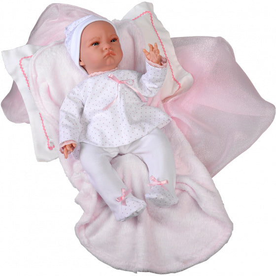 babypop Inma meisjes 44 cm vinyl/textiel roze