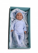 babypop Santi 43 cm met deken blauw