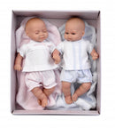 babypoppen Alba & Mark 30 cm met deken roze/blauw