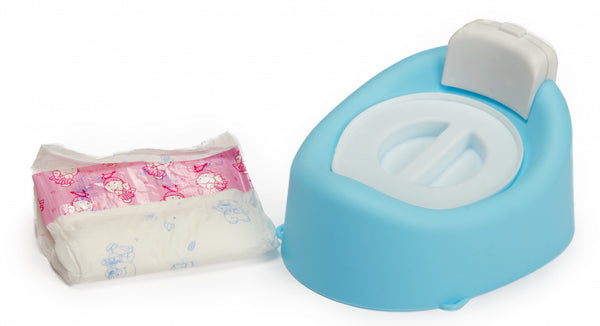 wc-potje babypop 42 cm blauw 2-delig