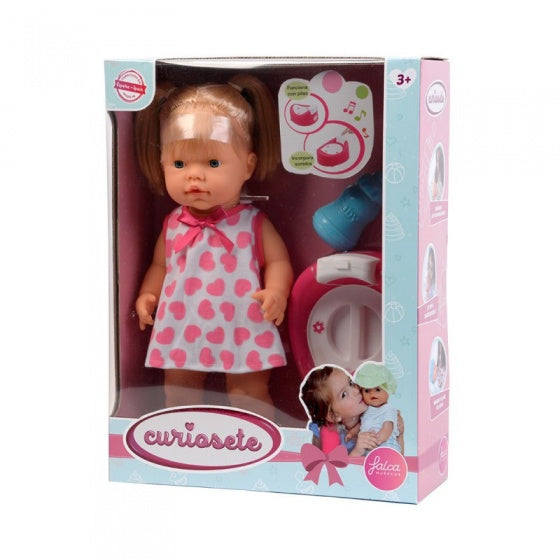 interactieve babypop met flesje en potje 40 cm meisjes roze