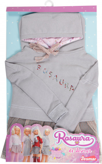tienerpoppenkleding sweater & rok Rosuara textiel grijs