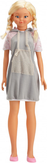 tienerpoppenkleding sweaterjurk Rosuara textiel grijs