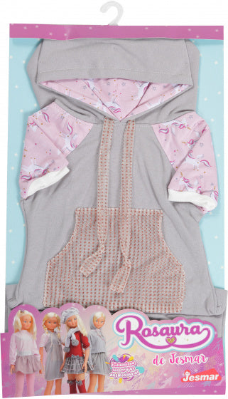 tienerpoppenkleding sweaterjurk Rosuara textiel grijs