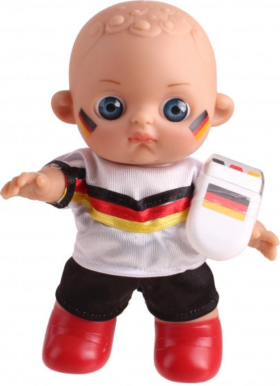 voetbal babypop met schmink Duitsland 20 cm