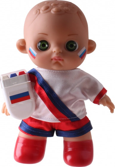 voetbalbaby met schmink Rusland 20 cm