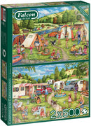 legpuzzel Camping karton groen 2 x 500 stukjes