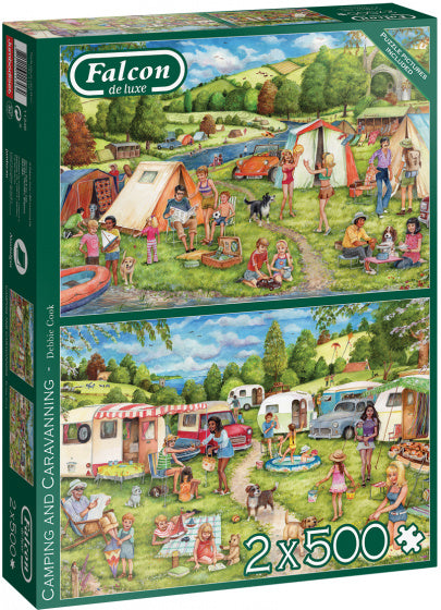 legpuzzel Camping karton groen 2 x 500 stukjes